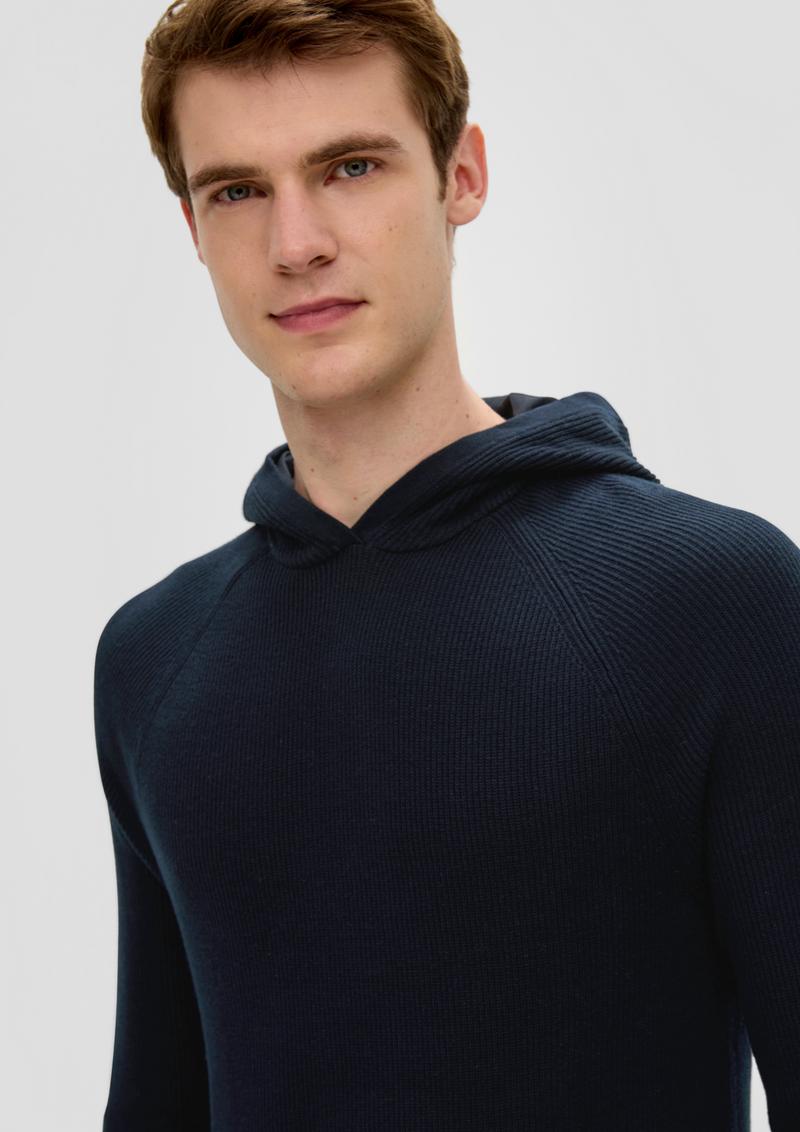 s.Oliver Strickpullover mit Kapuze - navy