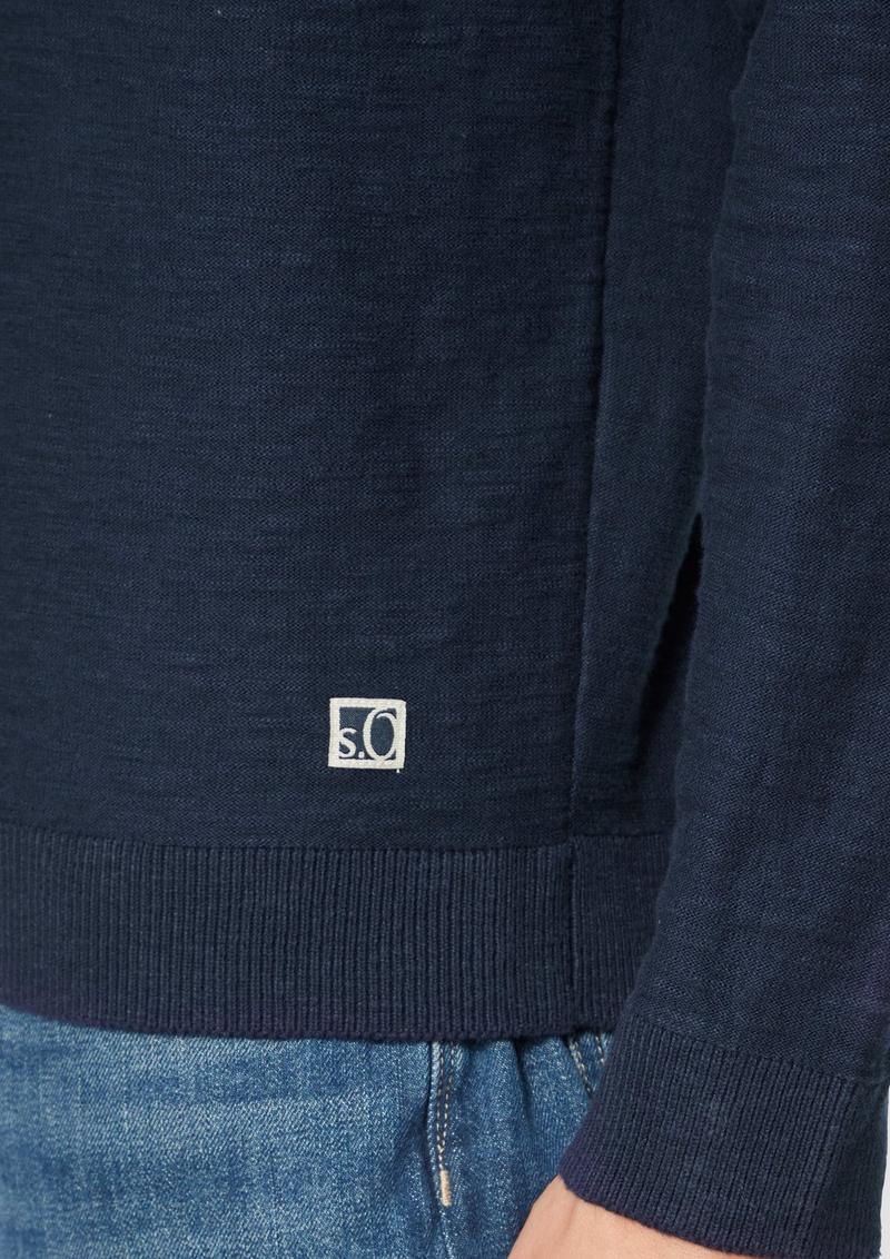 s.Oliver Raglan-Strickpullover mit Flammgarnstruktur - tiefblau