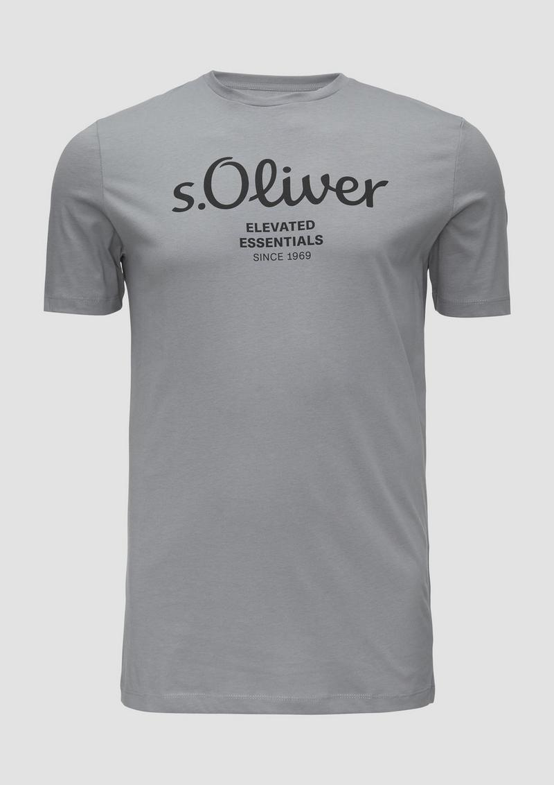 s.Oliver T-Shirt mit Logo-Print - schiefergrau