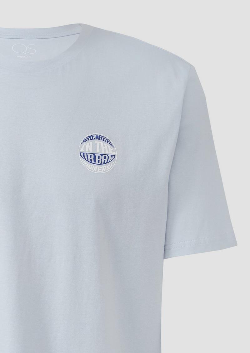 s.Oliver T-Shirt mit kleinem Print - blassblau