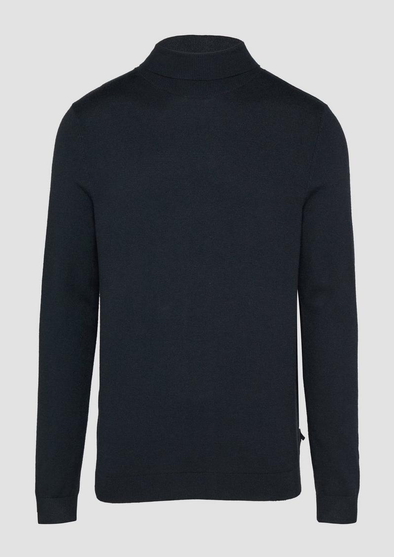 s.Oliver Slim-Fit-Pullover mit Rollkragen - navy