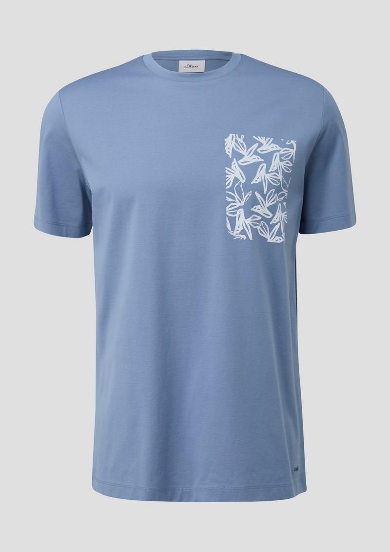 s.Oliver T-Shirt mit Frontprint - blassblau
