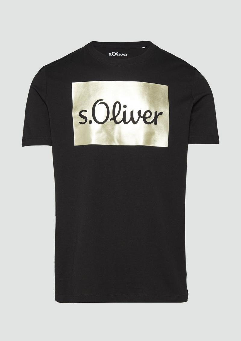 s.Oliver T-Shirt mit Gold- oder Silber-Print - schwarz