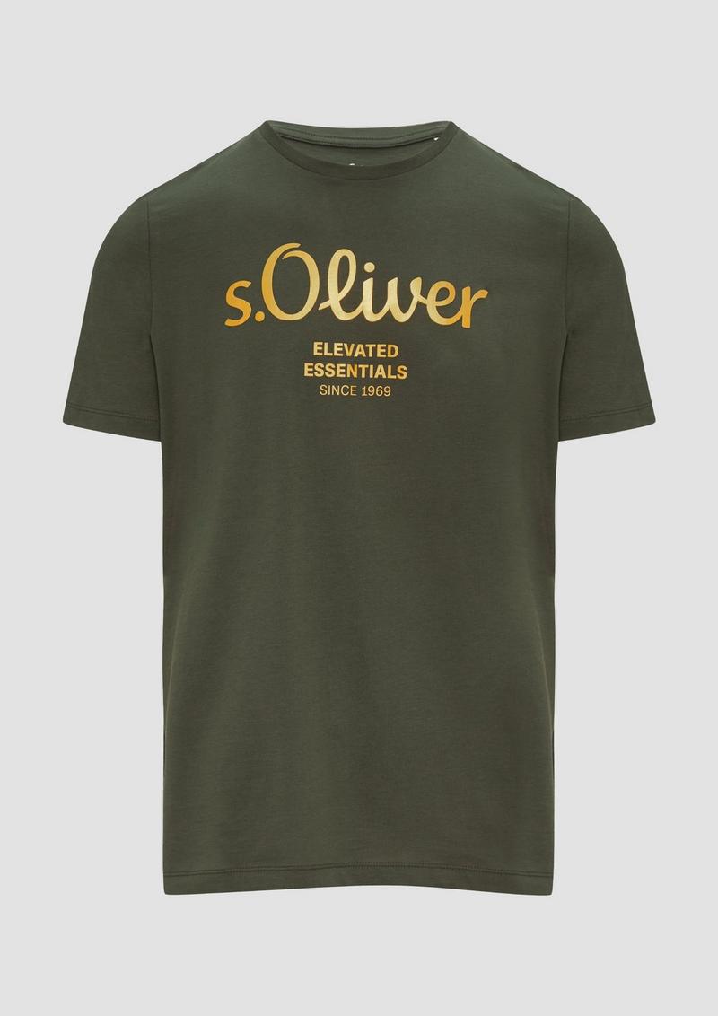 s.Oliver T-Shirt mit Logo-Print - olivgrün