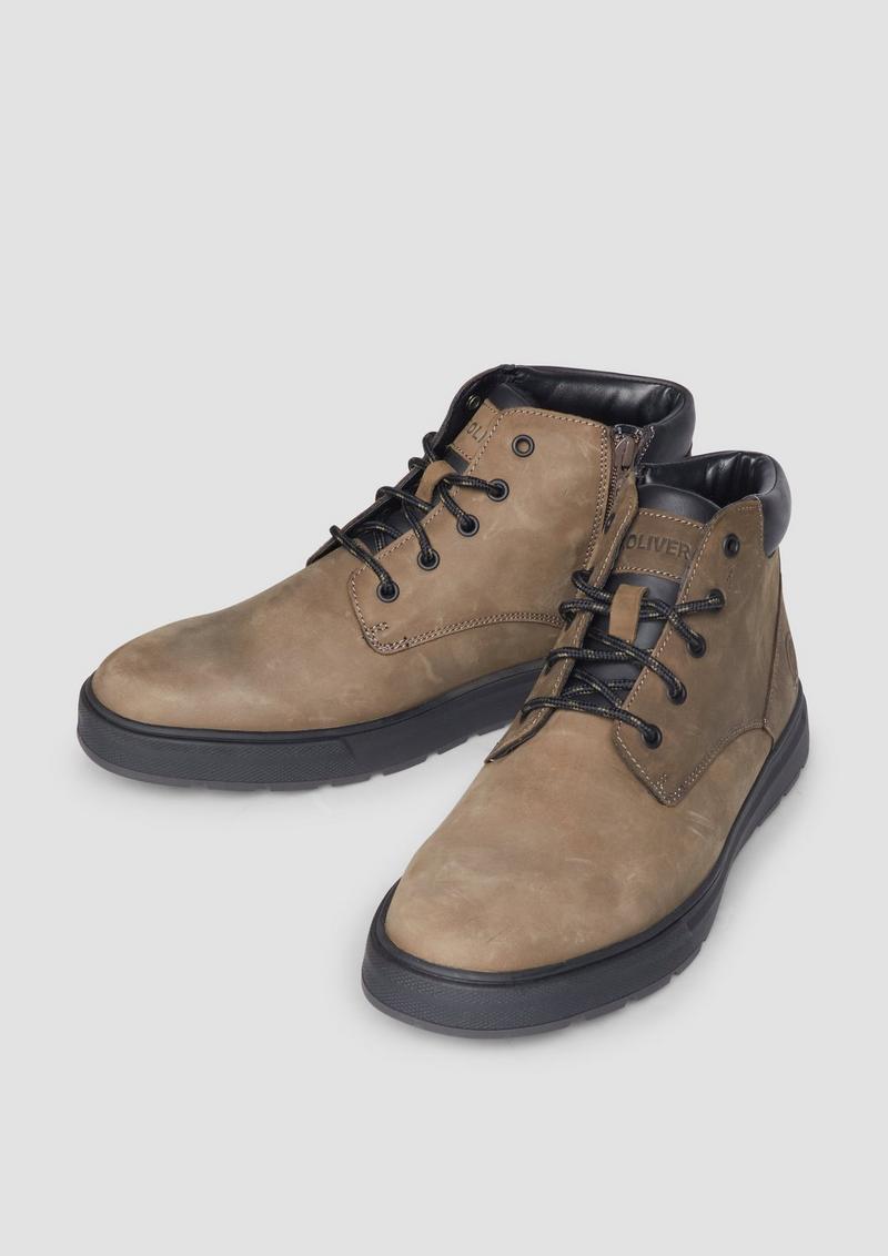 s.Oliver Stiefel aus Leder - olivgrün