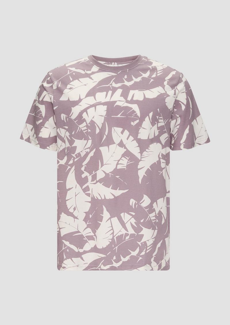 s.Oliver T-Shirt mit All-over-Print - flieder