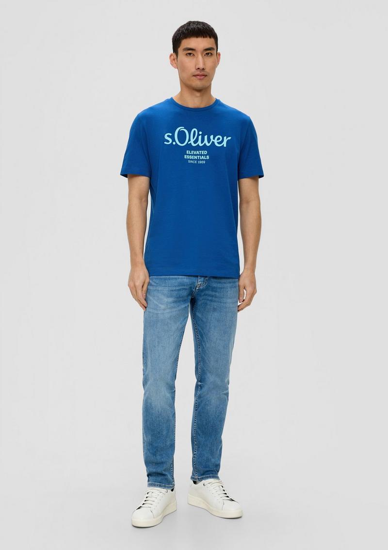 s.Oliver T-Shirt mit Logo-Print - royalblau