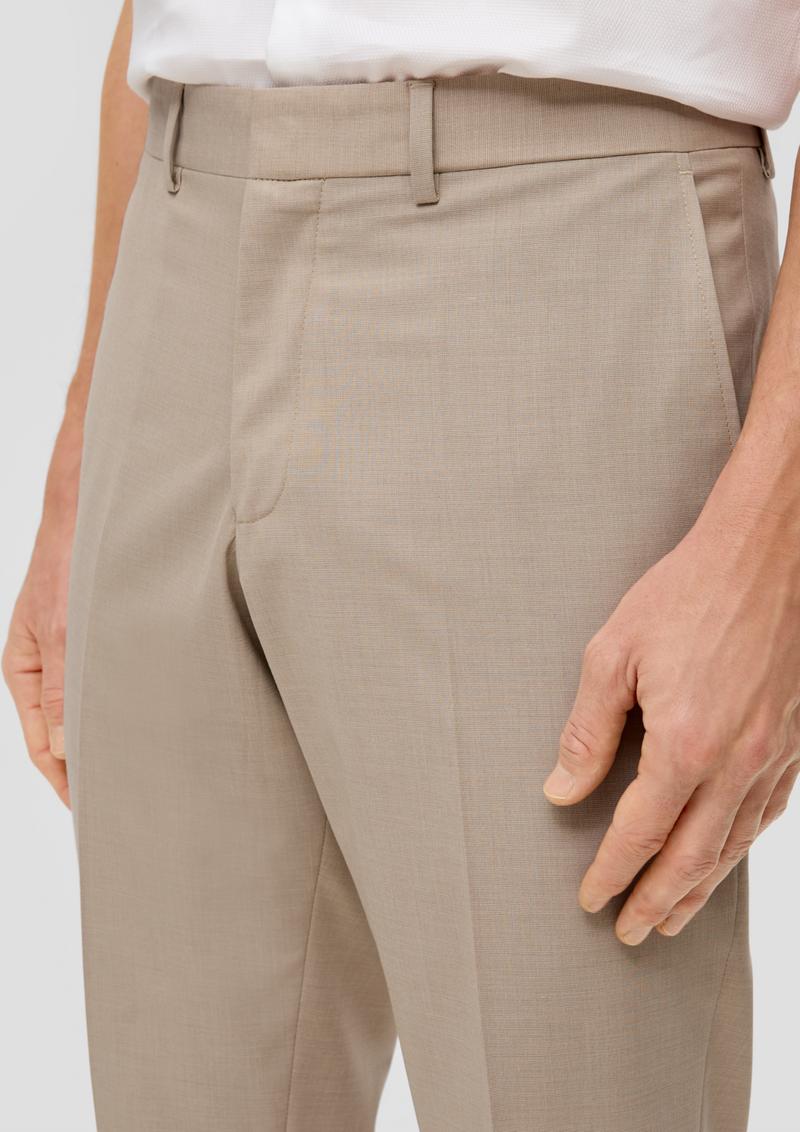 s.Oliver s.O PURE: Anzughose mit feiner Webstruktur - helles beige