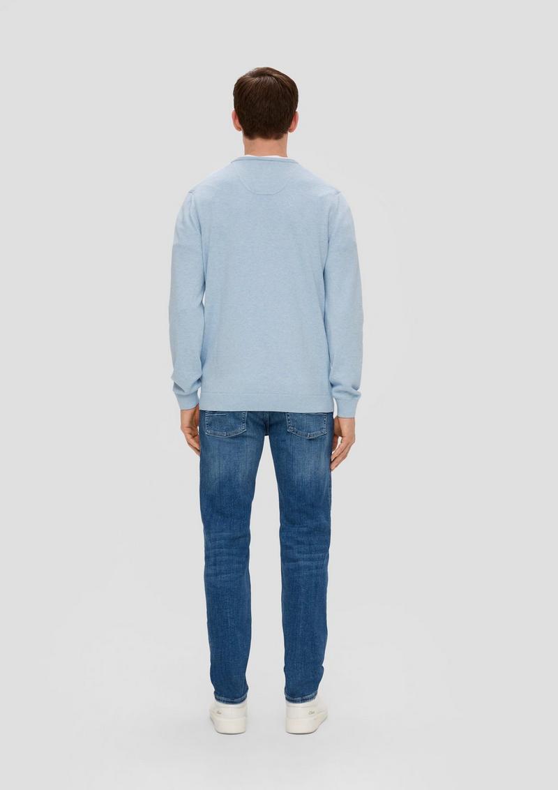 s.Oliver Strickpullover mit Logo - hellblau