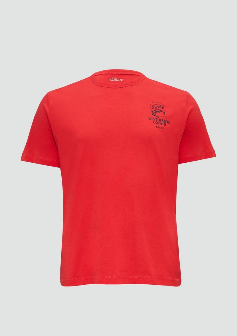 s.Oliver Baumwollshirt mit Frontprint - rot