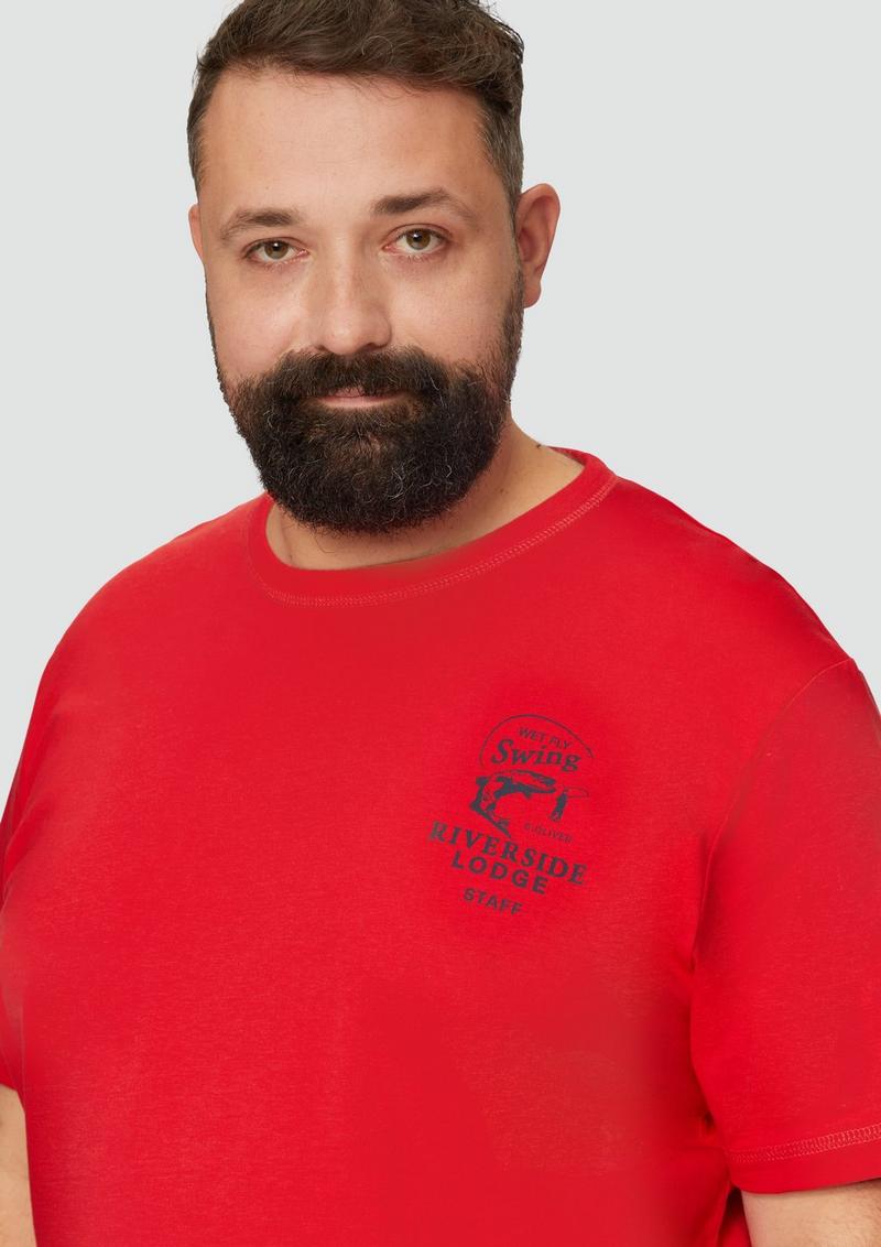 s.Oliver Baumwollshirt mit Frontprint - rot