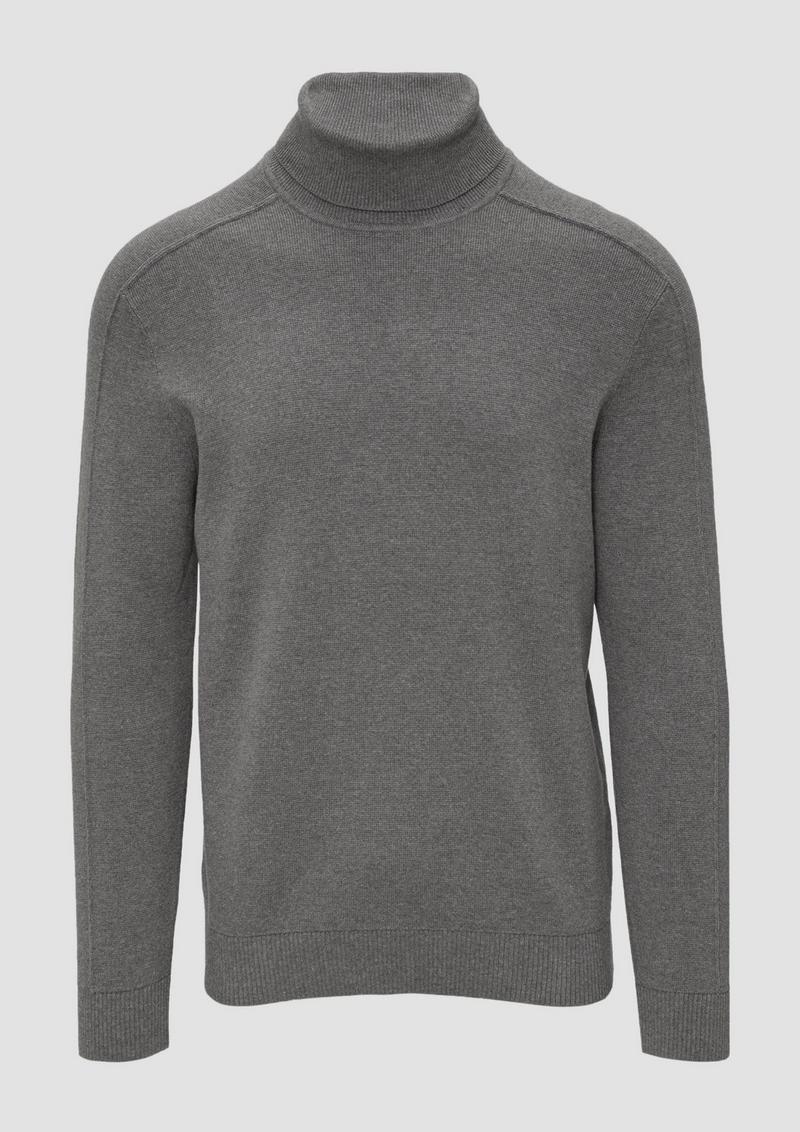 s.Oliver Strukturierter Rollkragenpullover mit Naht-Details - graphit