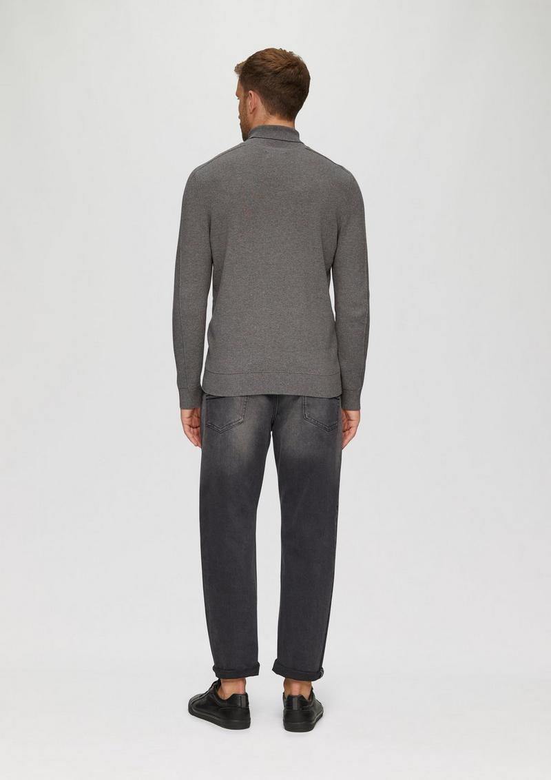 s.Oliver Strukturierter Rollkragenpullover mit Naht-Details - graphit