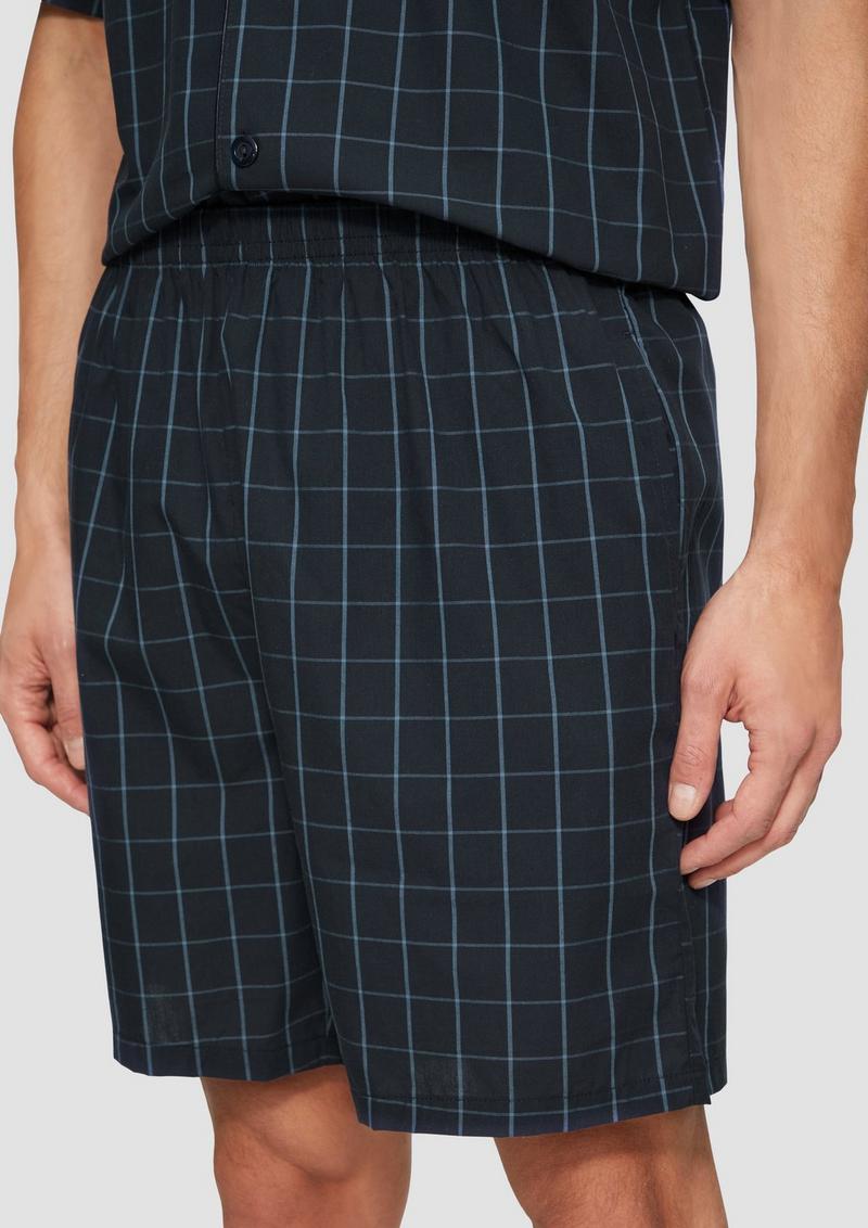 s.Oliver Pyjama aus Baumwolle mit Karomuster - dunkelblau