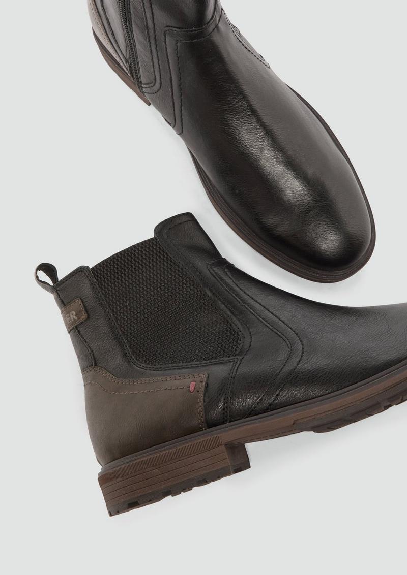 s.Oliver Warm gefütterte Chelsea Boots in Leder-Optik - schwarz