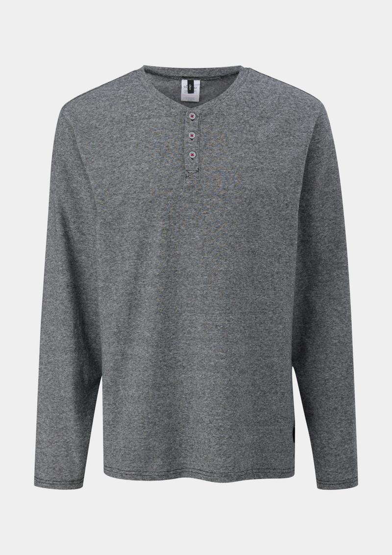 s.Oliver Meliertes Langarmshirt - schiefergrau