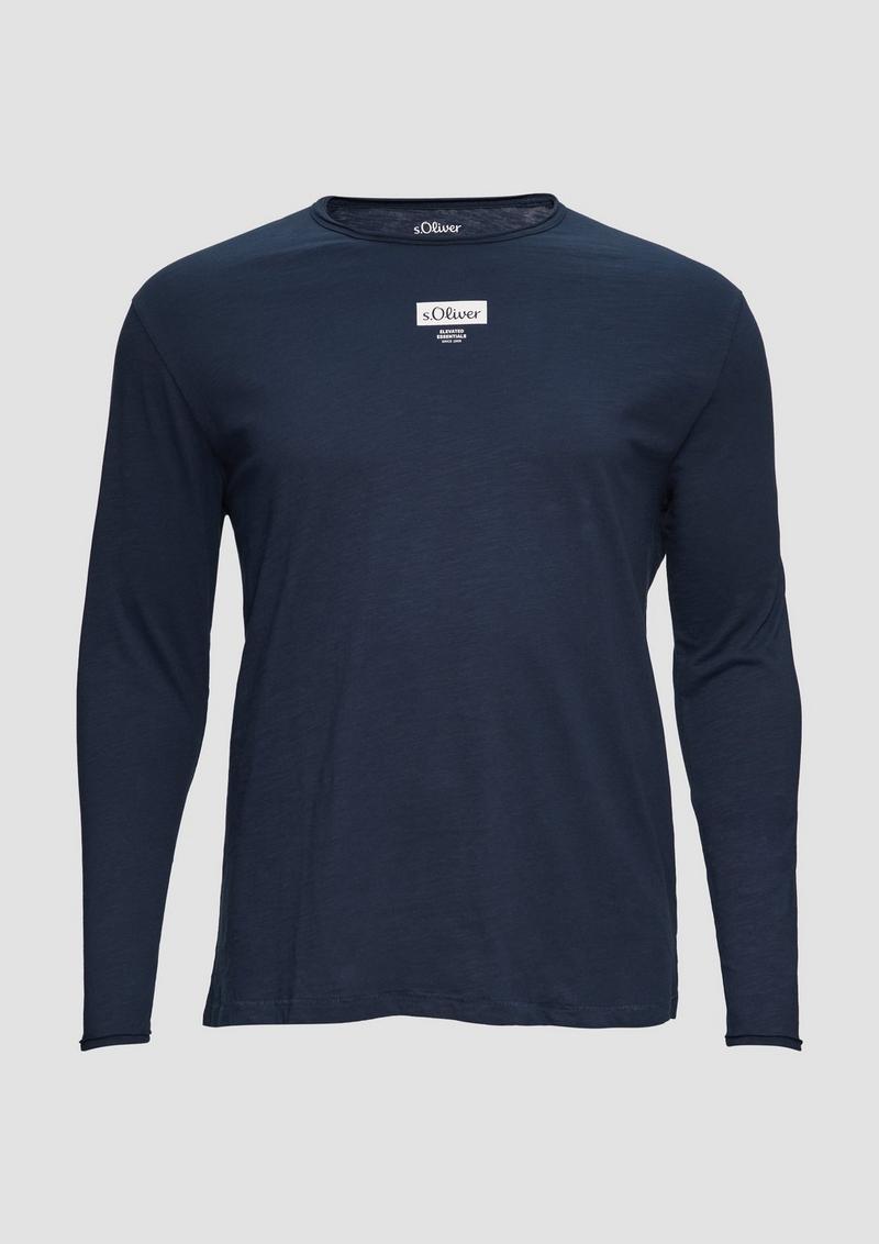 s.Oliver Longsleeve mit Print-Detail - navy