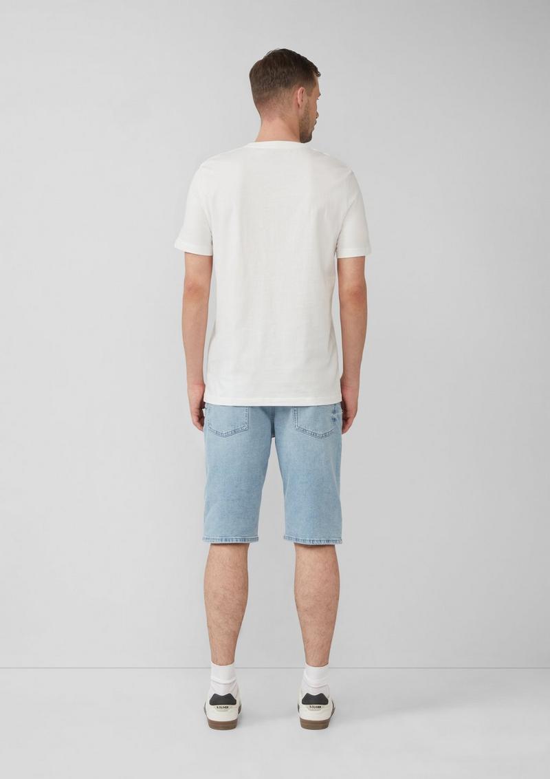 s.Oliver T-Shirt mit Crew Neck und Frontprint - weiß