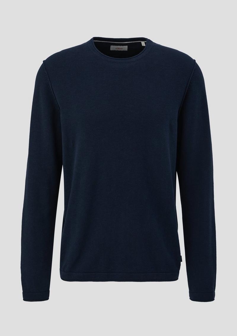 s.Oliver Strickpullover mit Rollkante - navy