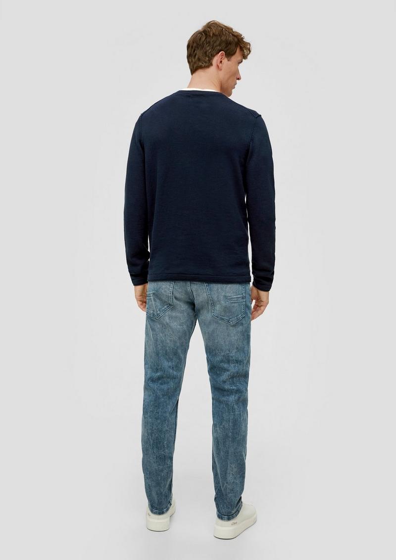 s.Oliver Strickpullover mit Rollkante - navy