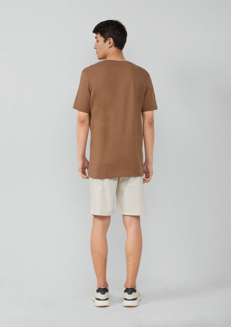 s.Oliver Baumwoll-T-Shirt mit Logo-Print - sandstein
