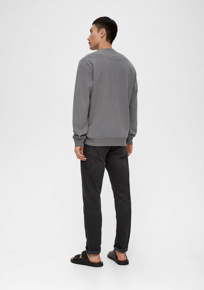 s.Oliver Sweatshirt mit Logo-Detail - grau meliert