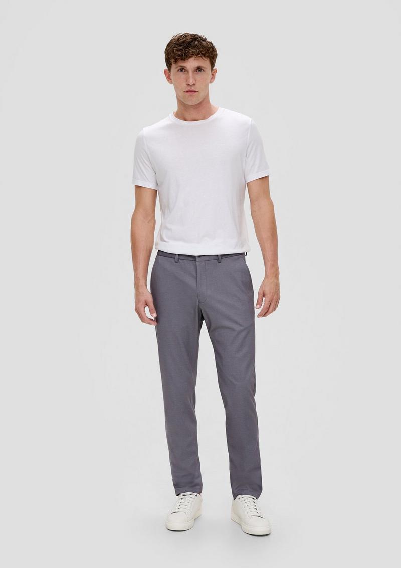 s.Oliver Slim: Karierte Jogg Suit-Hose - graphit