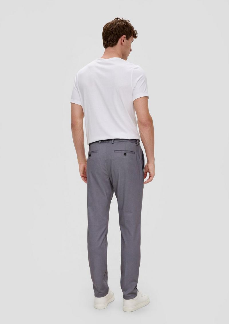 s.Oliver Slim: Karierte Jogg Suit-Hose - graphit