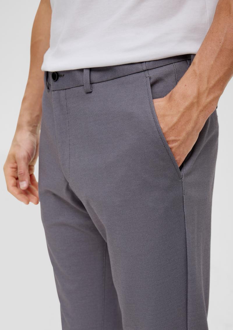 s.Oliver Slim: Karierte Jogg Suit-Hose - graphit