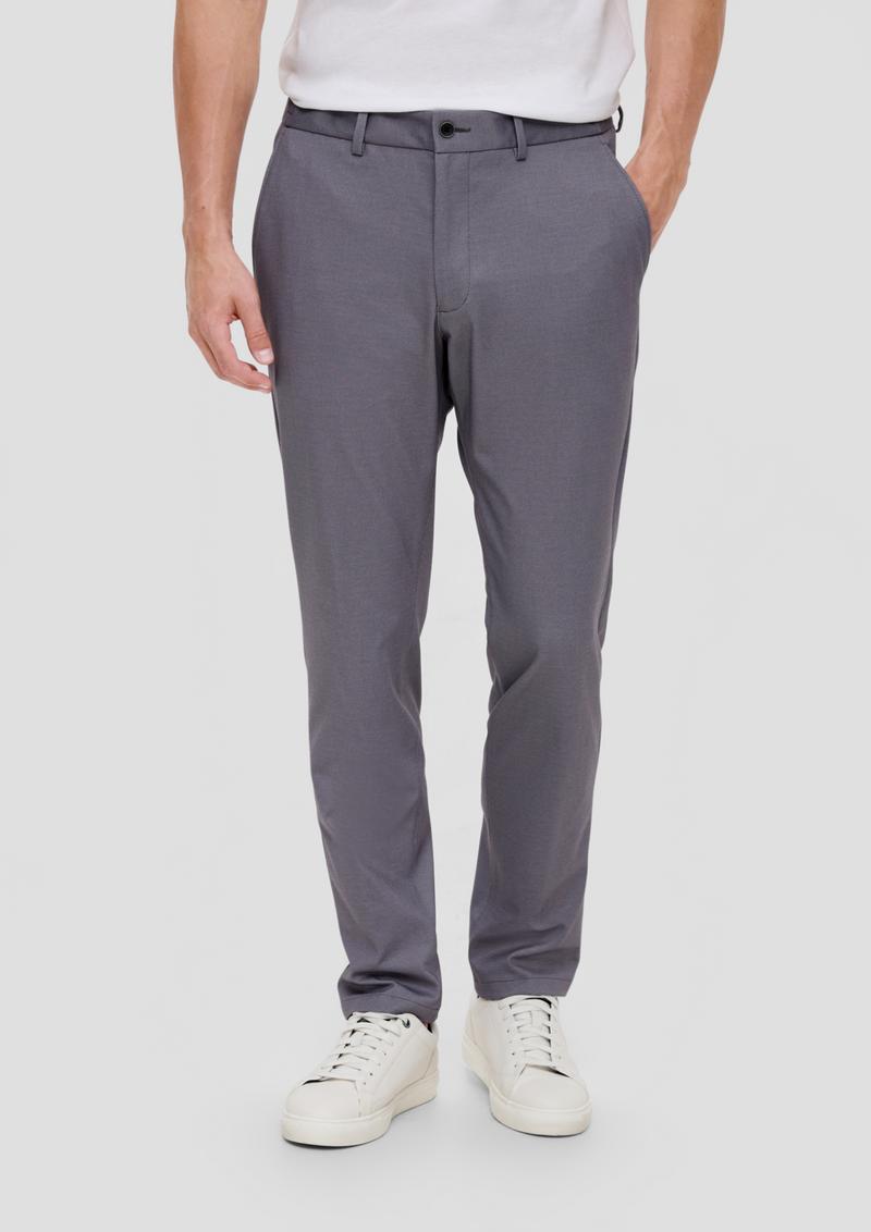 s.Oliver Slim: Karierte Jogg Suit-Hose - graphit