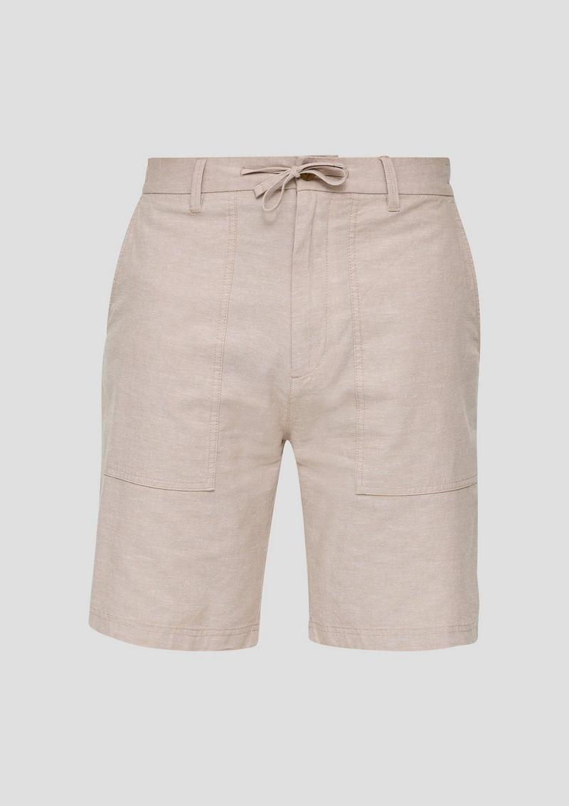 s.Oliver Chino-Shorts aus Leinenmix mit elastischem Bund - sandstein