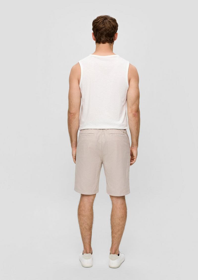 s.Oliver Chino-Shorts aus Leinenmix mit elastischem Bund - sandstein