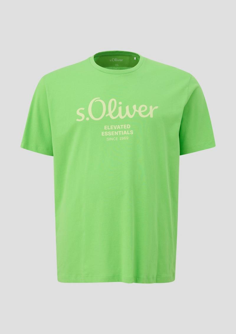 s.Oliver T-Shirt mit Label-Print - grün