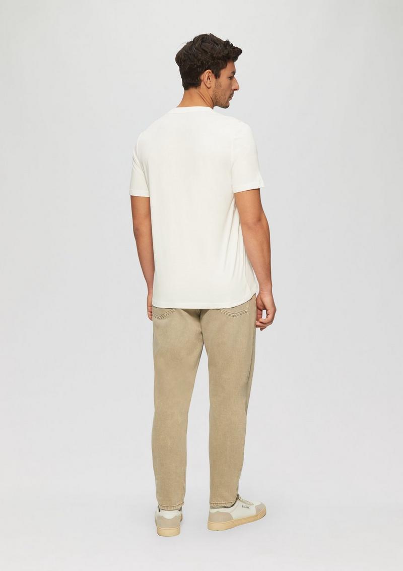 s.Oliver T-Shirt mit Crew Neck und Frontprint - weiß