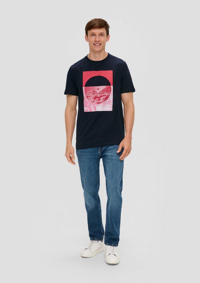s.Oliver T-Shirt mit Frontprint - navy