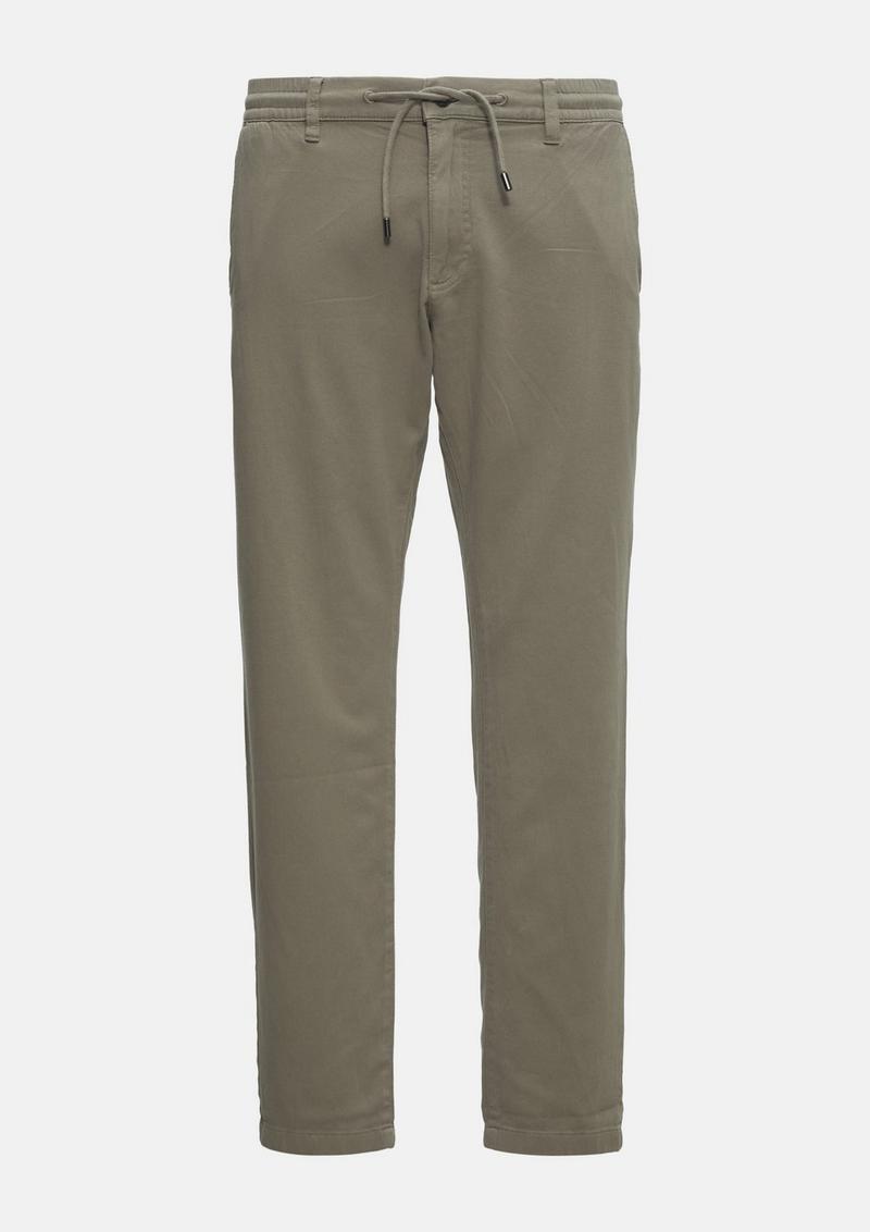 s.Oliver Regular: Chino-Jogger mit elastischem Bund - olivgrün