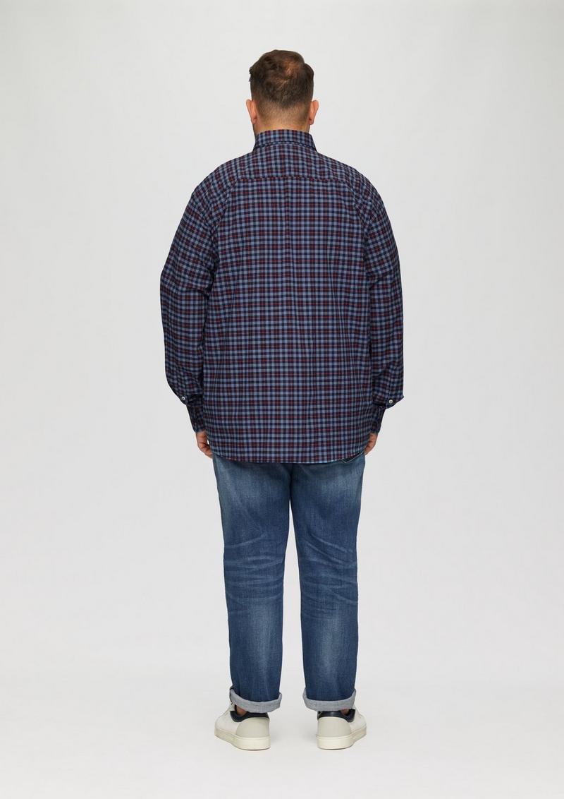 s.Oliver Kariertes Hemd aus Baumwollstretch - hellblau