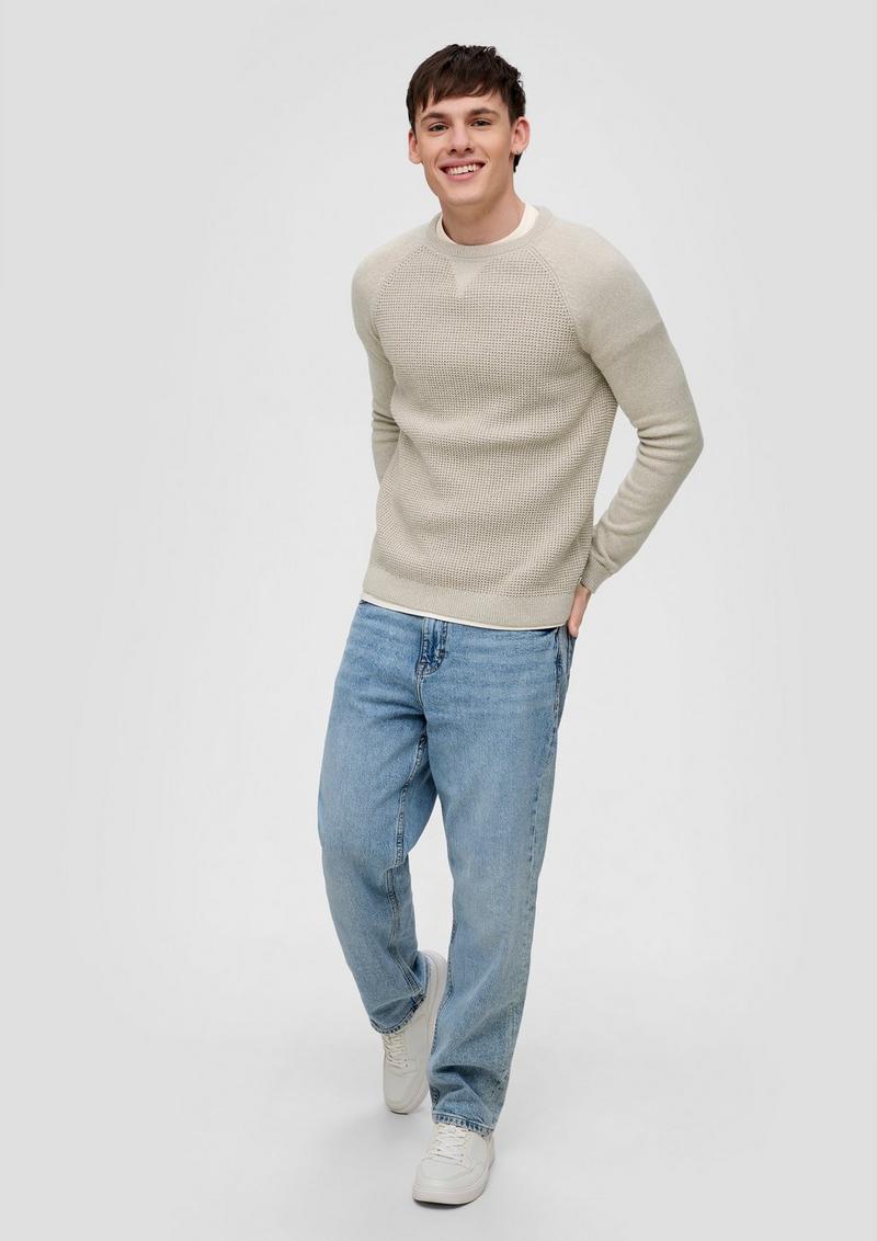 s.Oliver Strickpullover mit Raglanärmeln - beige