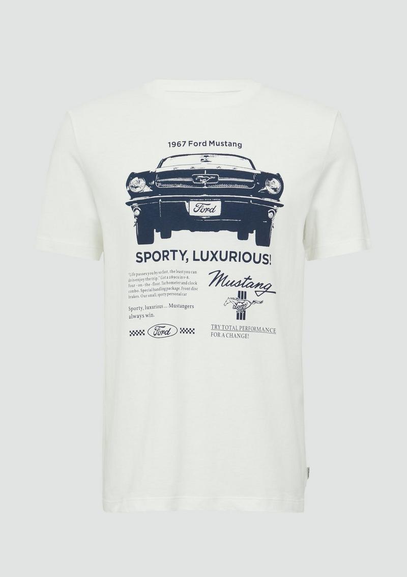 s.Oliver Baumwoll-T-Shirt mit Ford®-Print - weiß