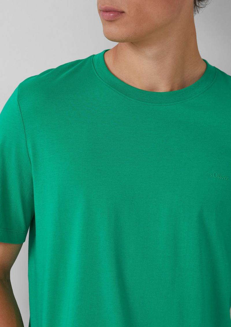 s.Oliver Baumwoll-T-Shirt mit Logo-Print - grün