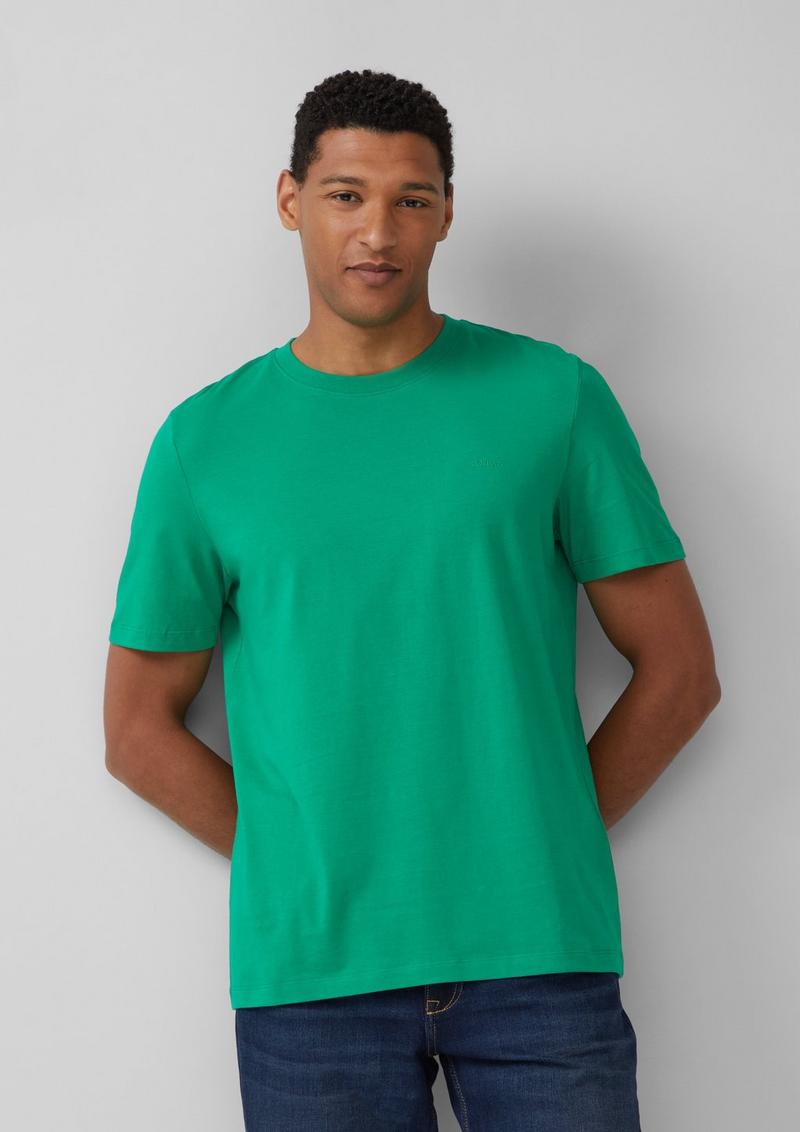 s.Oliver Baumwoll-T-Shirt mit Logo-Print - grün