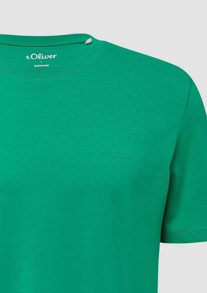s.Oliver Baumwoll-T-Shirt mit Logo-Print - grün