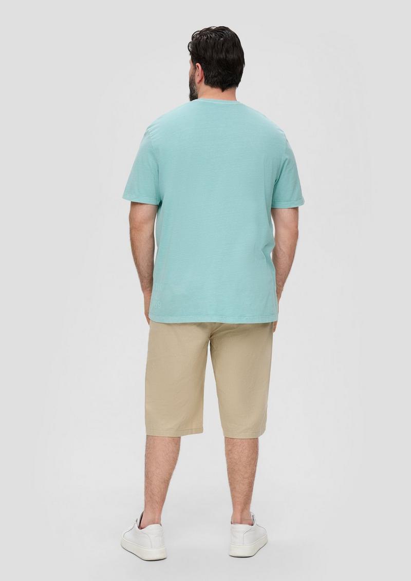 s.Oliver T-Shirt mit Label-Print - helles türkis