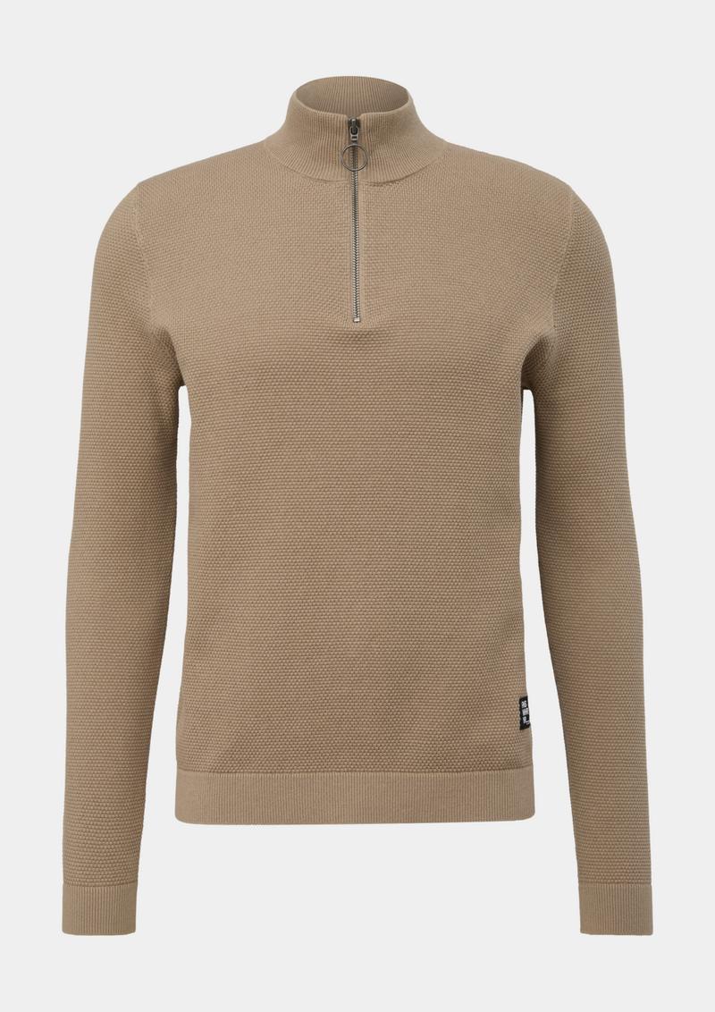 s.Oliver Pullover aus Strukturstrick - sandfarben