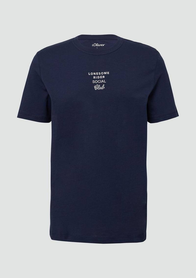 s.Oliver T-Shirt mit Artwork - tiefblau