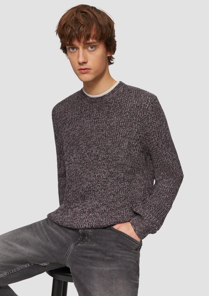 s.Oliver Strickpullover mit Rippstruktur - schwarz