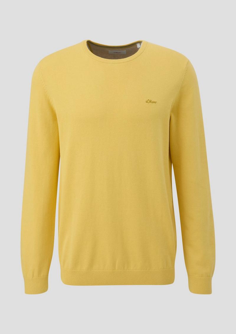 s.Oliver Strickpullover mit Logo - zitrone