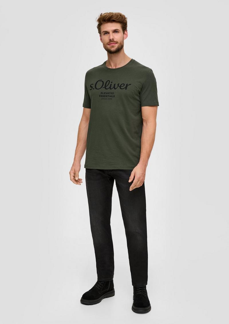 s.Oliver T-Shirt mit Logo-Print - olivgrün