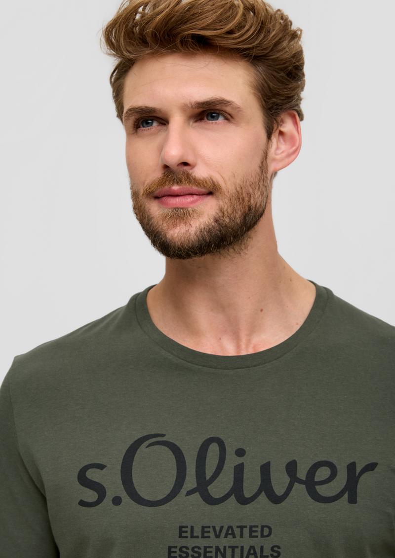 s.Oliver T-Shirt mit Logo-Print - olivgrün