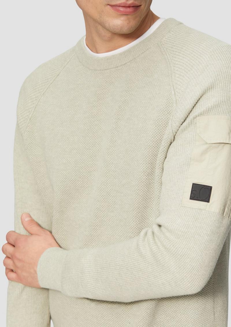 s.Oliver Strickpullover mit Raglanärmeln und Strukturmix - helles beige